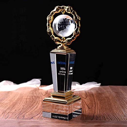 Troféu de metal personalizado de cristal troféu de competição troféu de cristal criativo personalizado lembrança personalizada